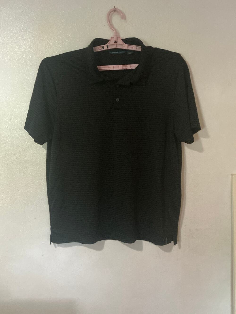 PERRY ELLIS BLACK STIPE POLO SIZE XL